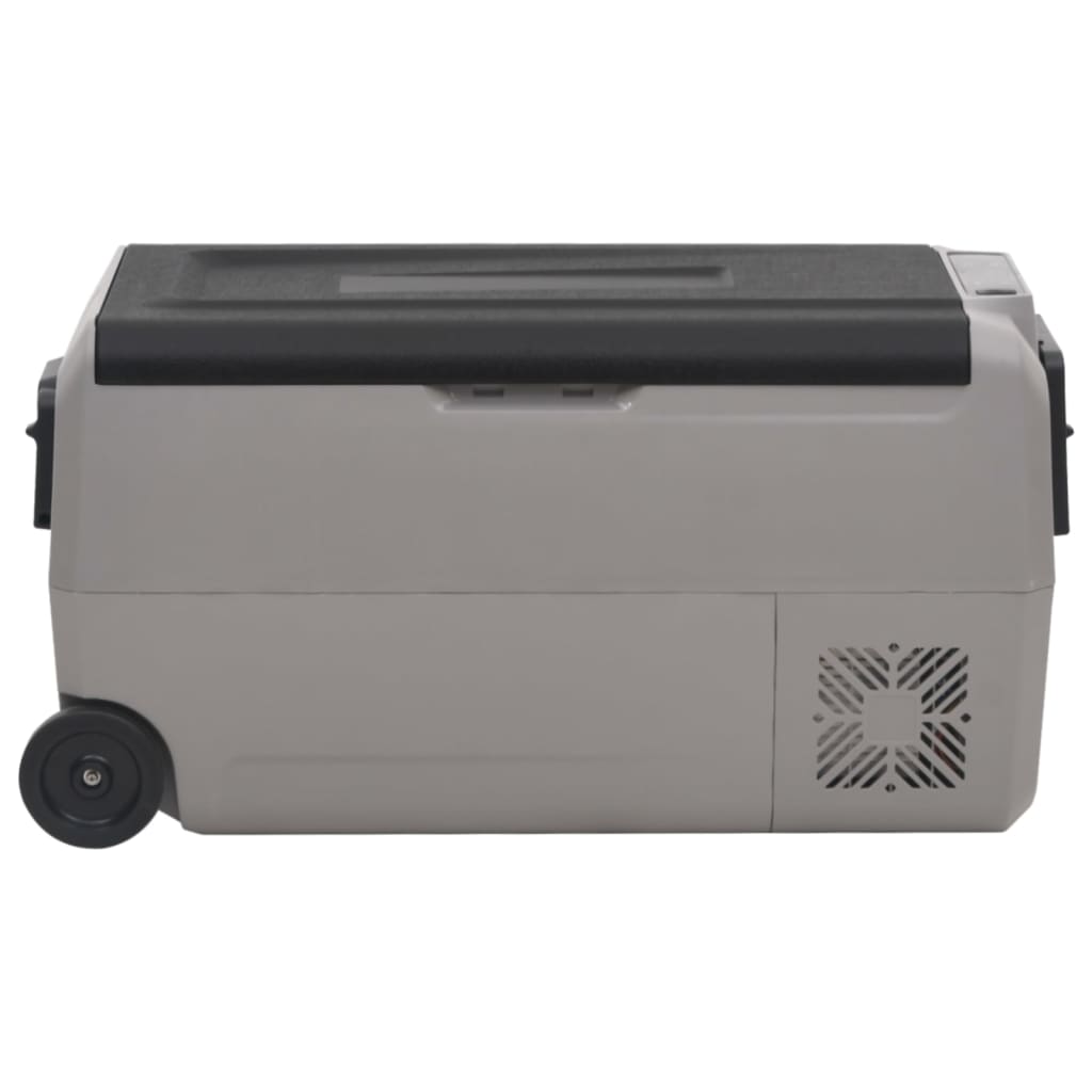 Koelbox Met Wielen En Handvat Polypropeen Zwart En Grijs