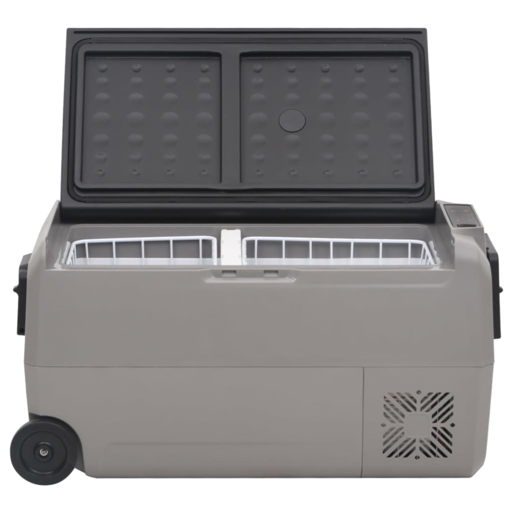 Koelbox Met Wielen En Handvat Polypropeen Zwart En Grijs
