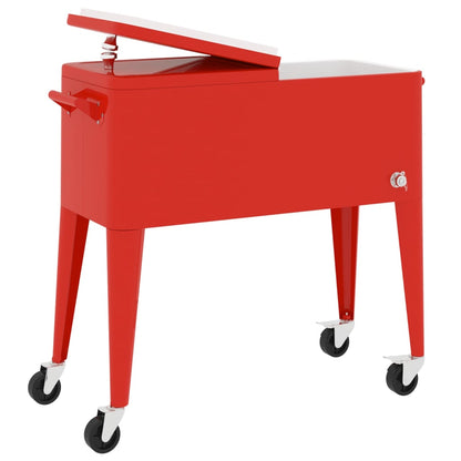 Koelbox Op Wielen 92X43X89 Cm Rood