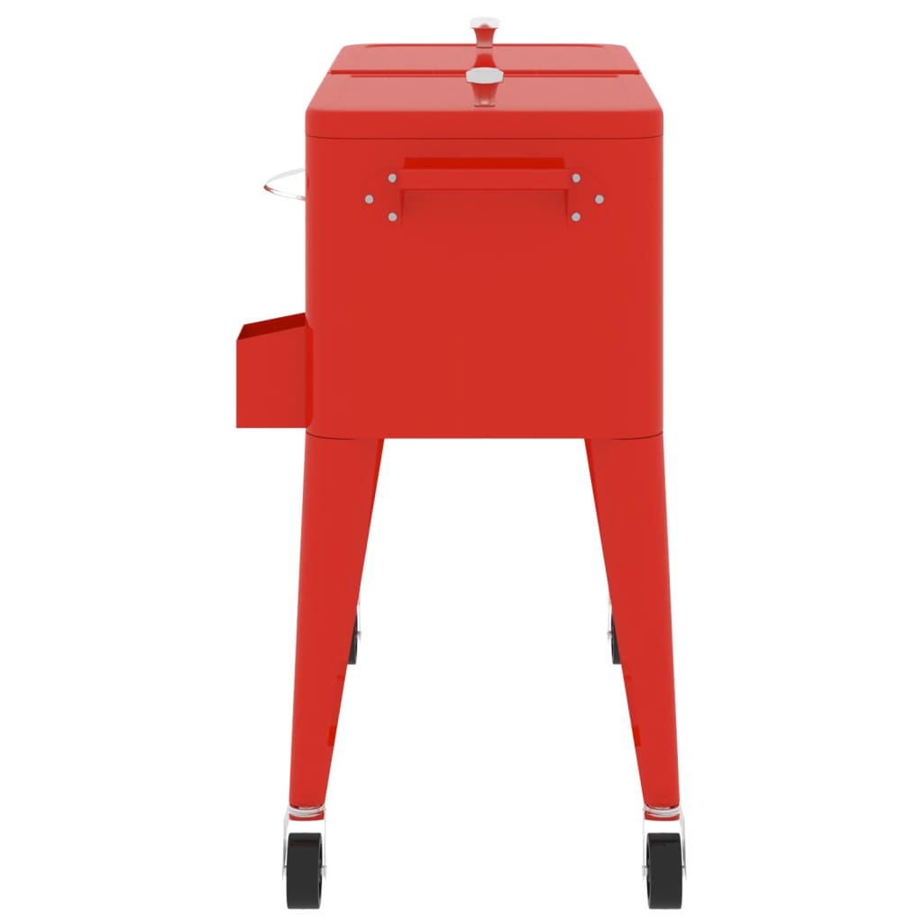 Koelbox Op Wielen 92X43X89 Cm Rood