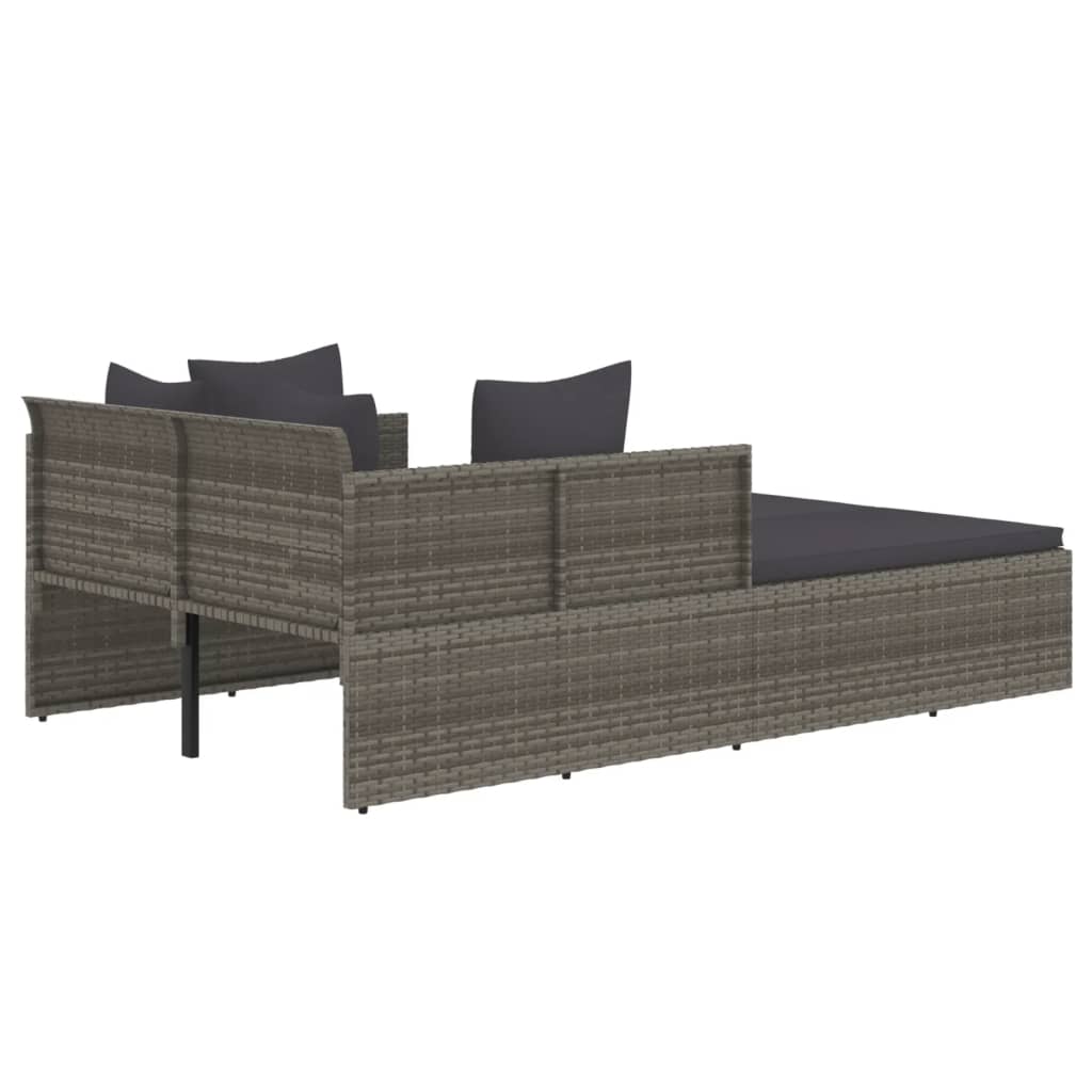 Ligbed Met Kussens 182X118X63 Cm Poly Rattan