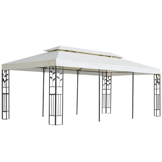 Prieel Met Dubbel Dak 6X3 M Wit
