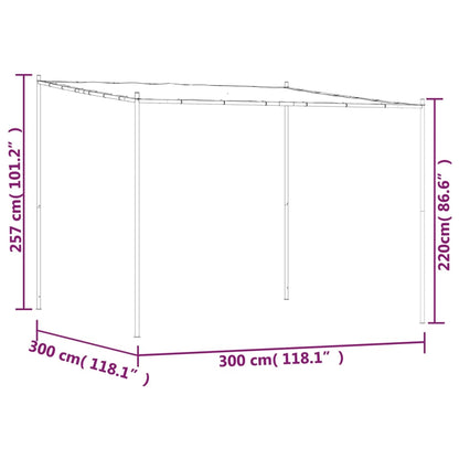 Prieel 3X3 M 180 G/M² Stof En Staal Wit