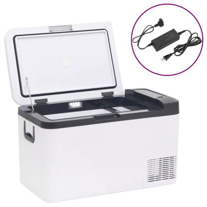 Koelbox Met Handvat En Adapter Pp & Pe Zwart En Wit