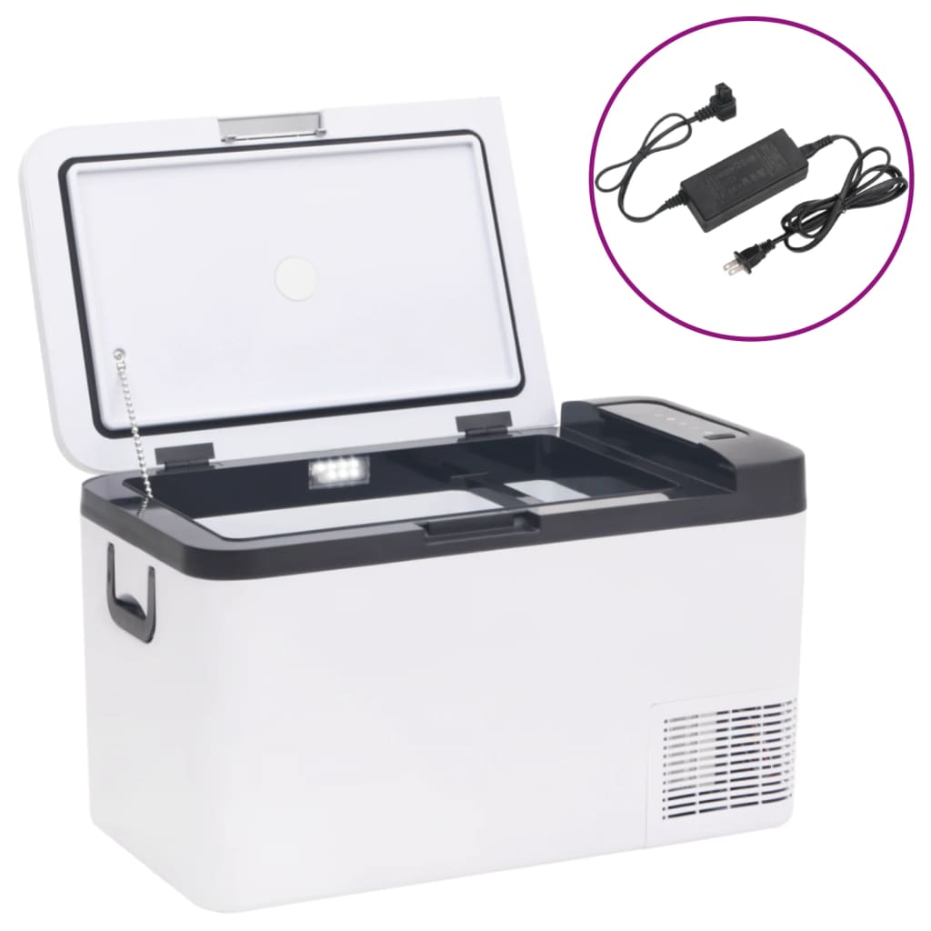 Koelbox Met Handvat En Adapter Pp & Pe Zwart En Wit