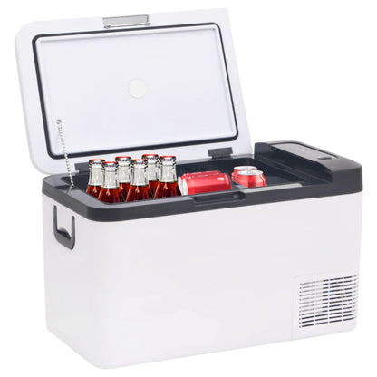 Koelbox Met Handvat En Adapter Pp & Pe Zwart En Wit