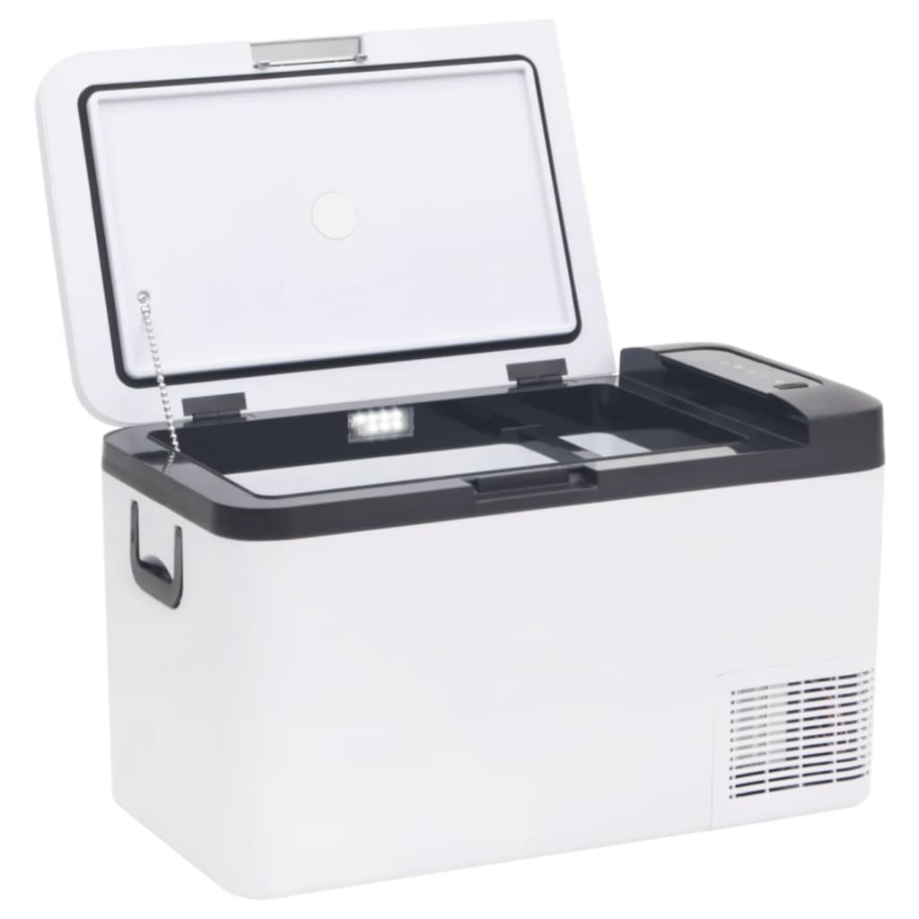 Koelbox Met Handvat En Adapter Pp & Pe Zwart En Wit