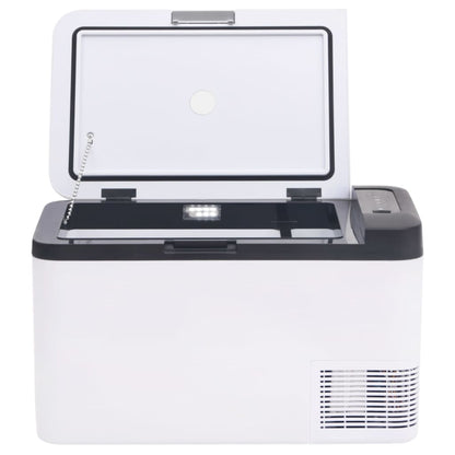 Koelbox Met Handvat En Adapter Pp & Pe Zwart En Wit