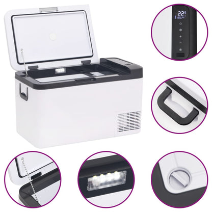Koelbox Met Handvat En Adapter Pp & Pe Zwart En Wit