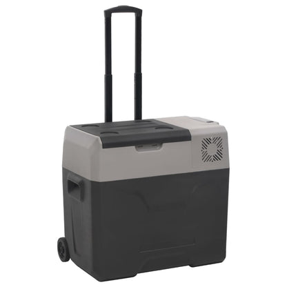 Koelbox Met Wielen En Adapter Polypropeen Zwart En Grijs