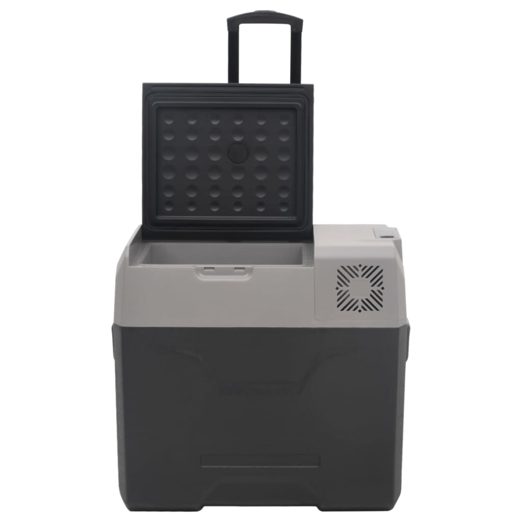 Koelbox Met Wielen En Adapter Polypropeen Zwart En Grijs