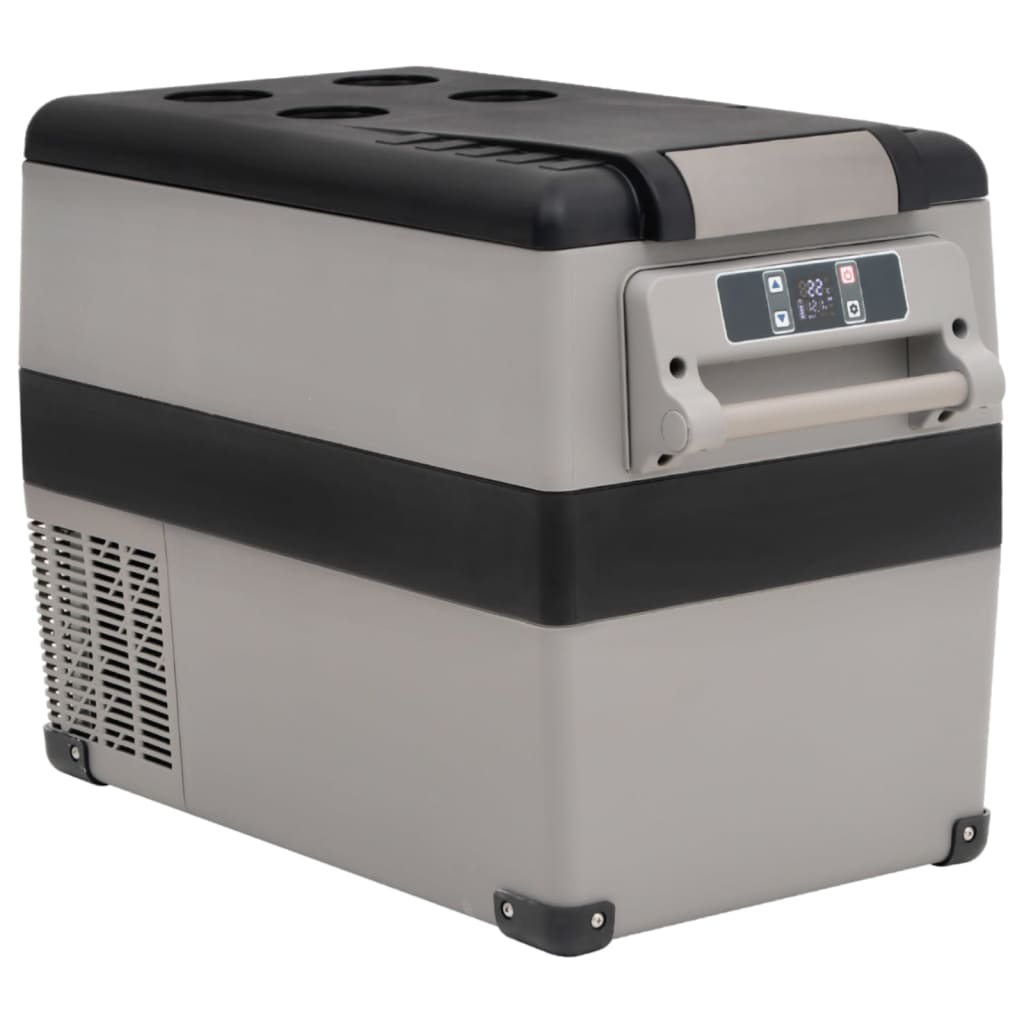 Koelbox Met Handvat En Adapter Pp & Pe Zwart En Grijs