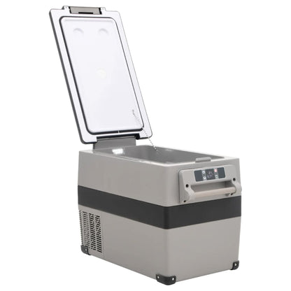 Koelbox Met Handvat En Adapter Pp & Pe Zwart En Grijs