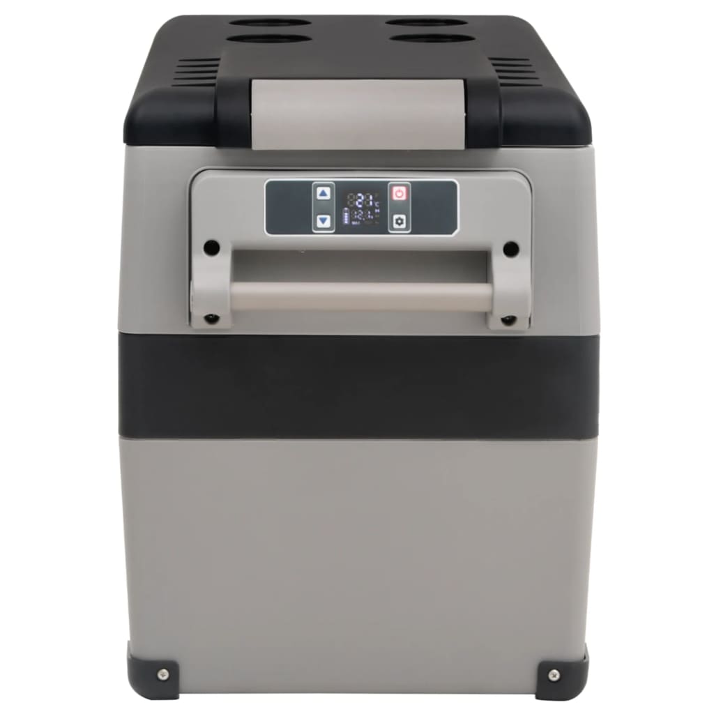 Koelbox Met Handvat En Adapter Pp & Pe Zwart En Grijs