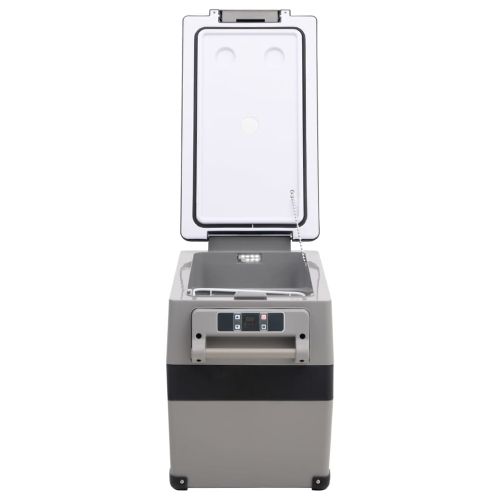 Koelbox Met Handvat En Adapter Pp & Pe Zwart En Grijs