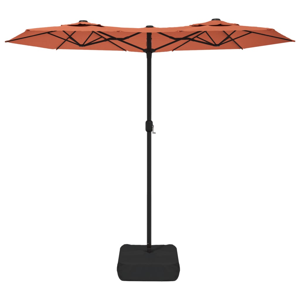 Parasol Dubbel Dak Met Led's 316X240 Cm Kleurig