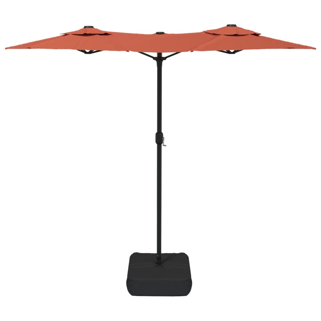 Parasol Dubbel Dak Met Led's 316X240 Cm Kleurig