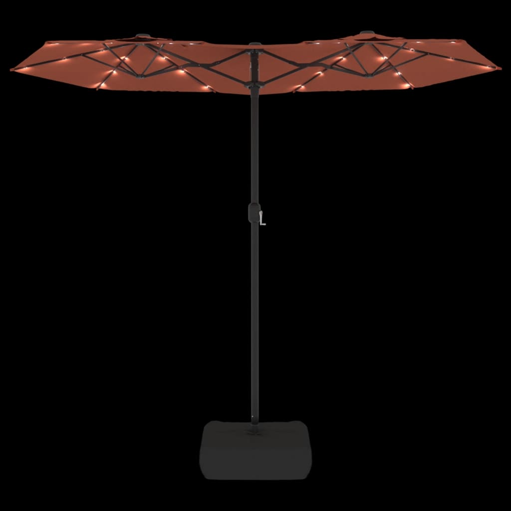 Parasol Dubbel Dak Met Led's 316X240 Cm Kleurig