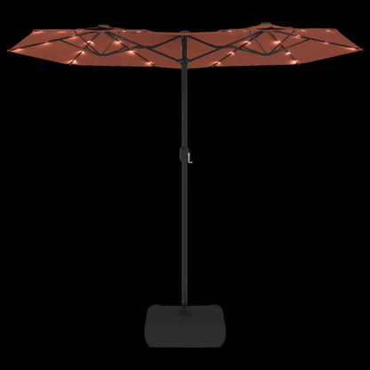 Parasol Dubbel Dak Met Led's 316X240 Cm Kleurig