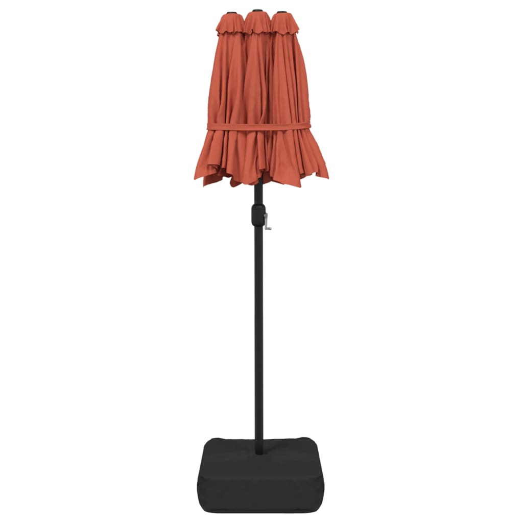 Parasol Dubbel Dak Met Led's 316X240 Cm Kleurig