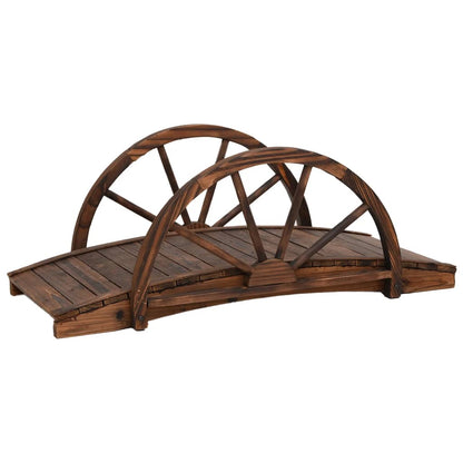 Tuinbrug Met Half Wiel 99X50X38 Cm Massief Vurenhout Oranje