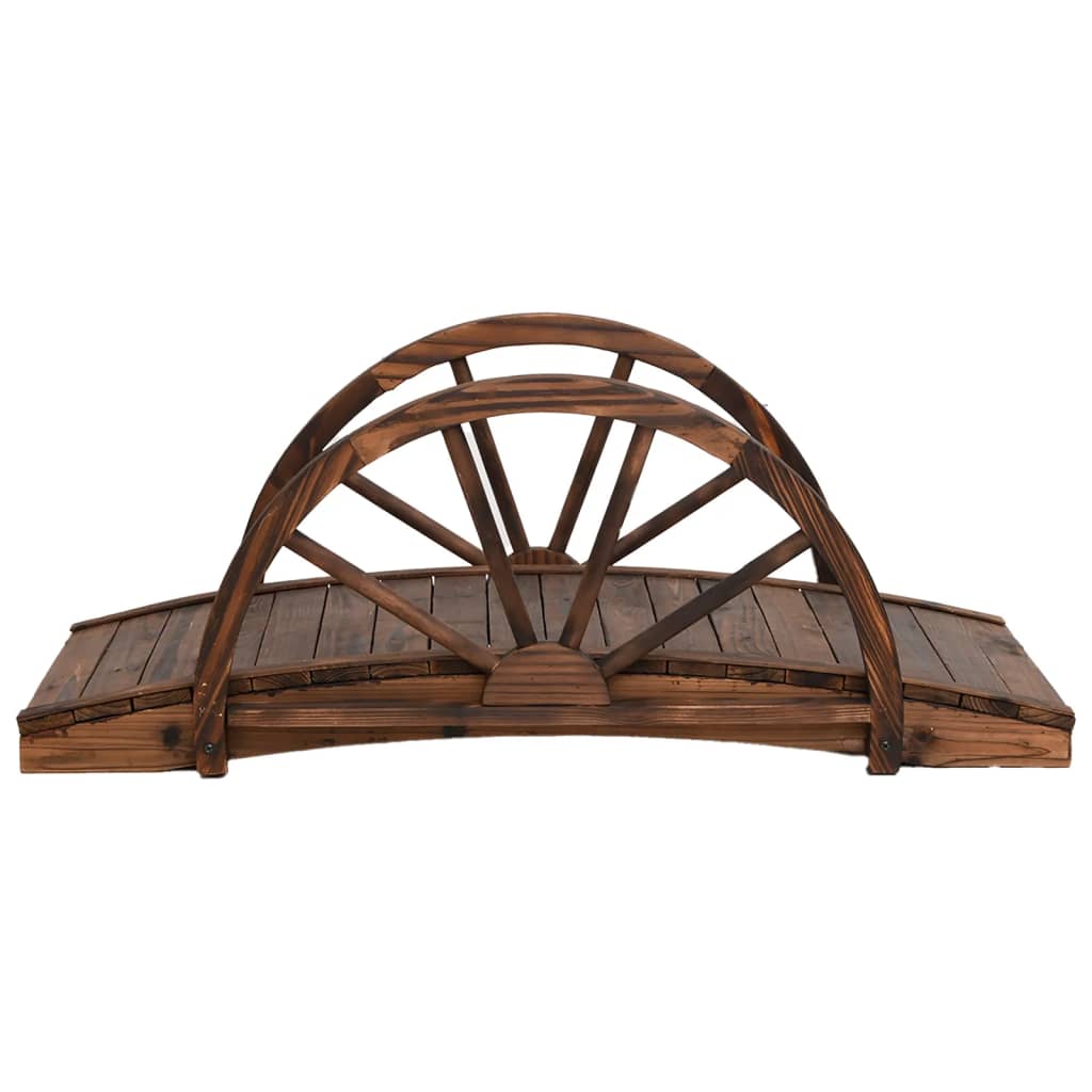 Tuinbrug Met Half Wiel 99X50X38 Cm Massief Vurenhout Oranje