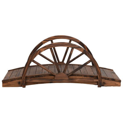 Tuinbrug Met Half Wiel 99X50X38 Cm Massief Vurenhout Oranje