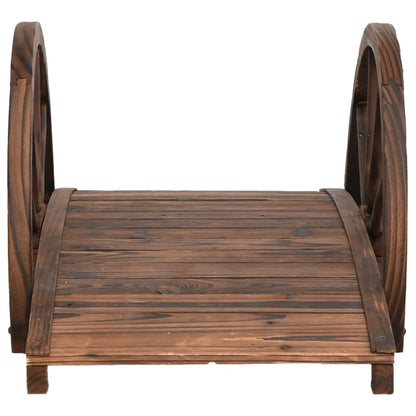 Tuinbrug Met Half Wiel 99X50X38 Cm Massief Vurenhout Oranje