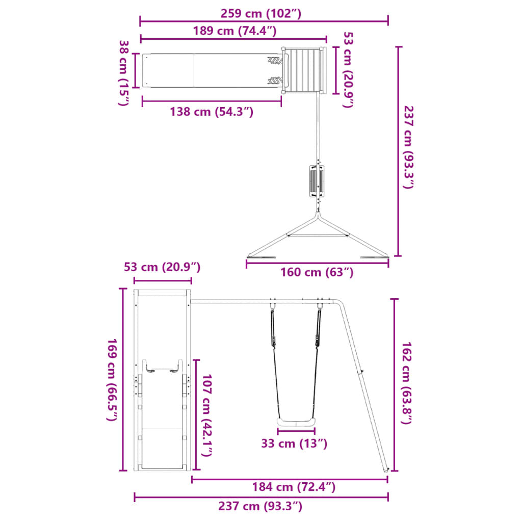 Speelhuis Geïmpregneerd Grenenhout