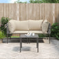 3-Delige Loungeset Met Kussens Poly Rattan Grijs