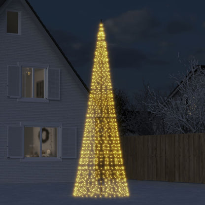 Led-Kerstboom Aan Vlaggenmast 3000 Leds Warm Wit Warmwit