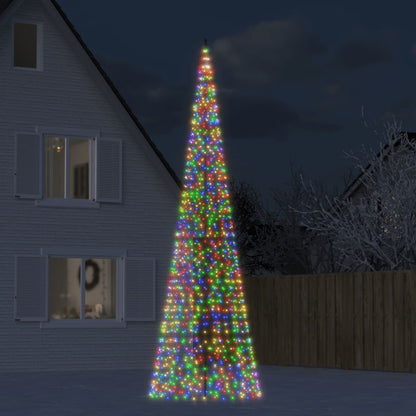 Led-Kerstboom Aan Vlaggenmast 3000 Leds Kleurrijk Multikleur