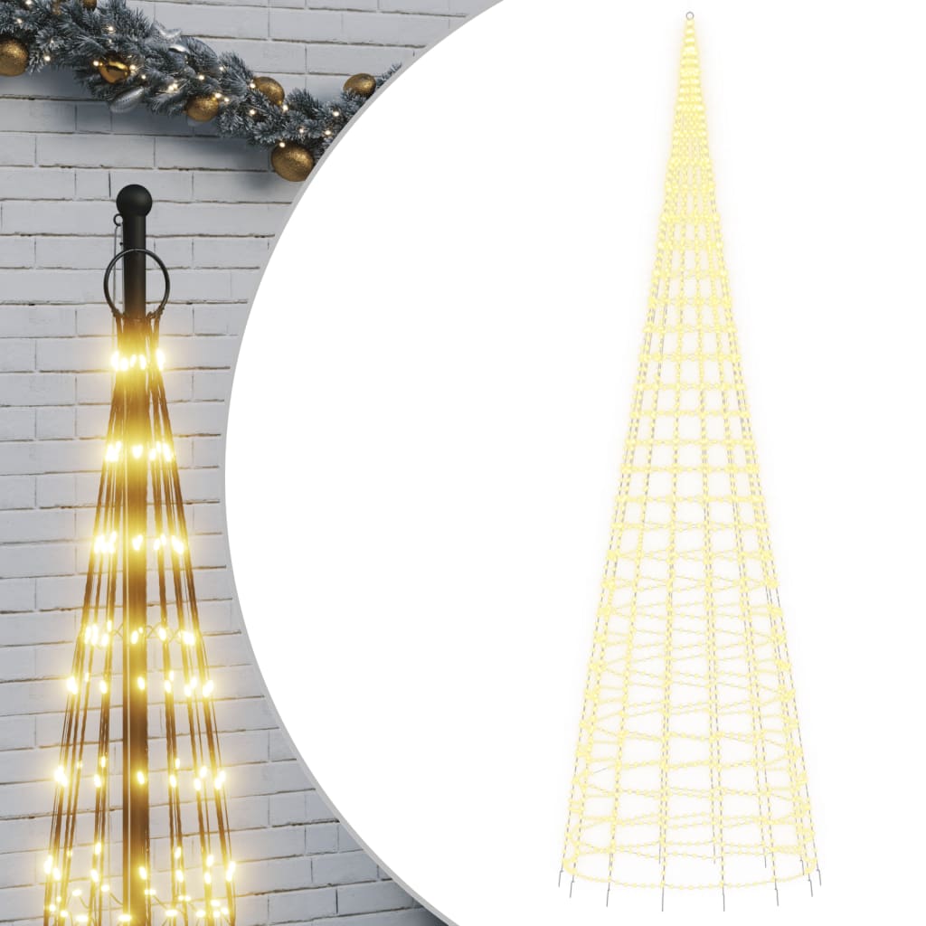 Led-Kerstboom Aan Vlaggenmast 3000 Leds Warm Wit Warmwit