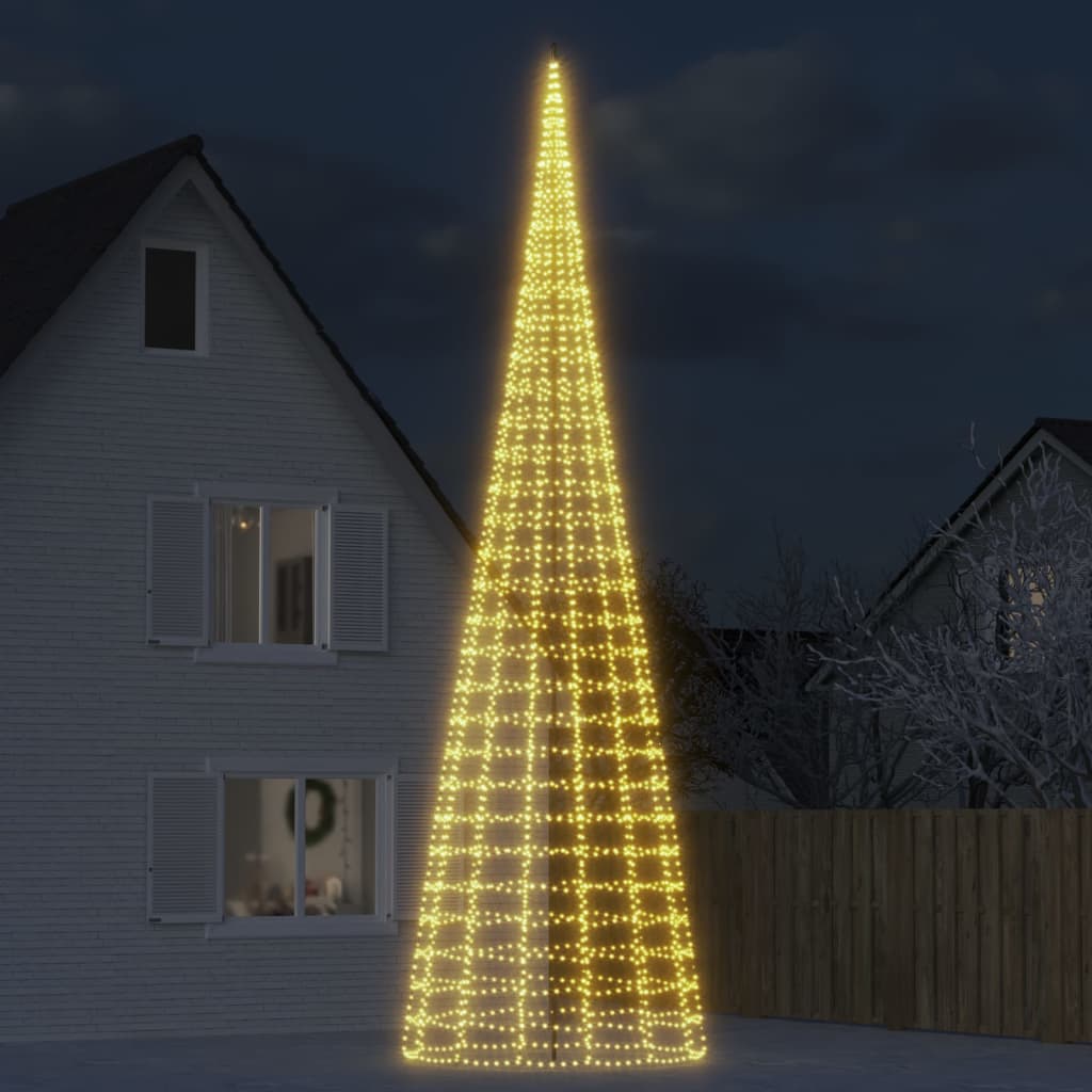 Led-Kerstboom Aan Vlaggenmast 3000 Leds Warm Wit Warmwit