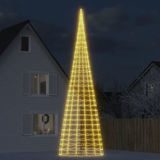 Led-Kerstboom Aan Vlaggenmast 3000 Leds Warm Wit Warmwit