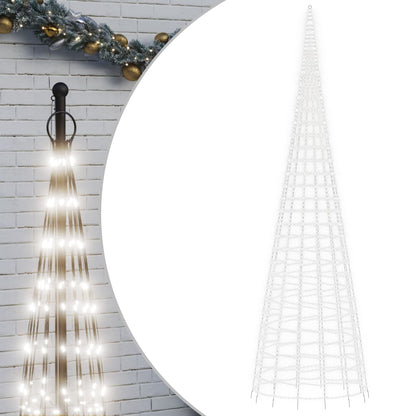 Led-Kerstboom Aan Vlaggenmast 3000 Leds Koud Wit Koudwit