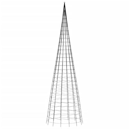 Led-Kerstboom Aan Vlaggenmast 3000 Leds Koud Wit Koudwit