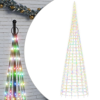 Led-Kerstboom Aan Vlaggenmast 3000 Leds Kleurrijk Multikleur
