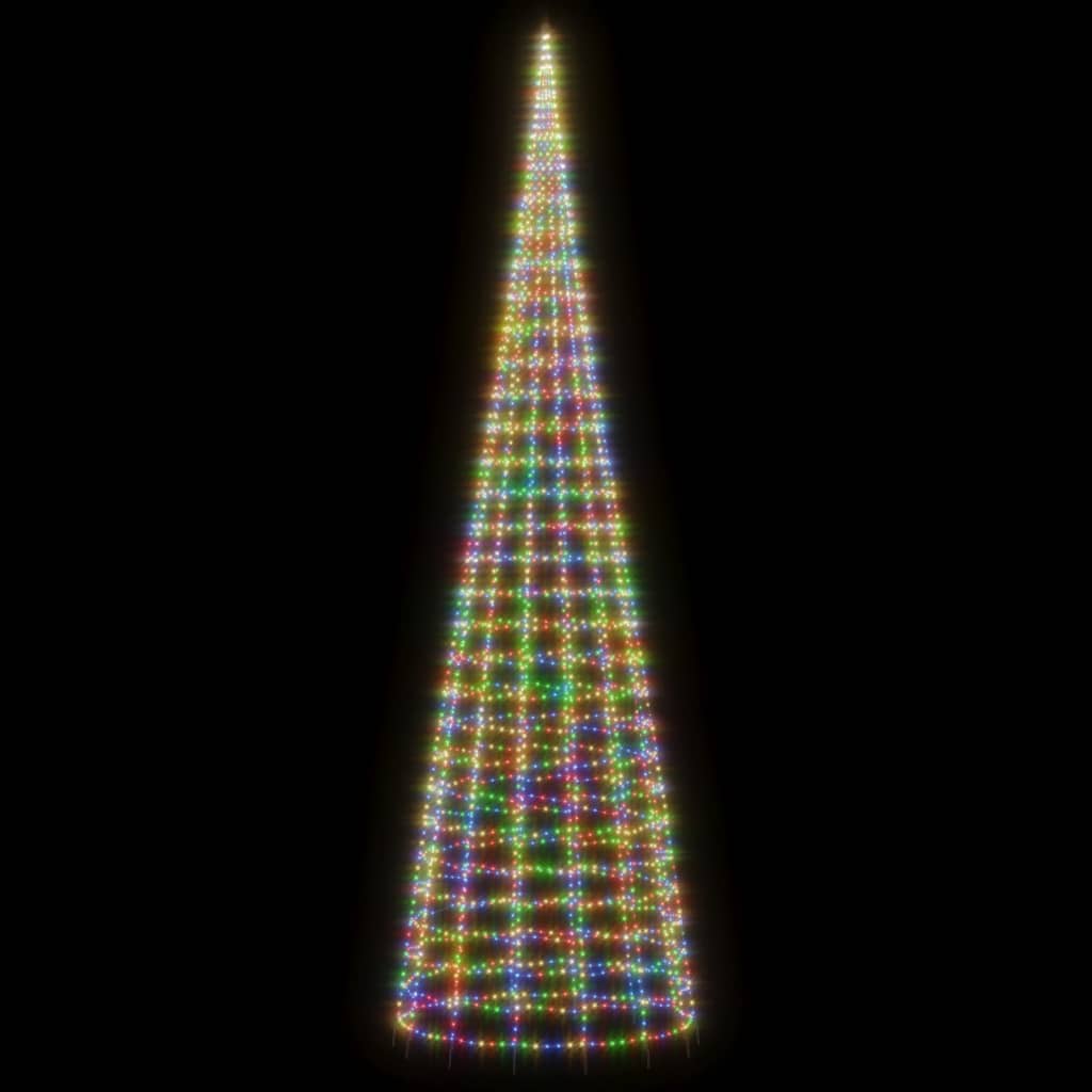 Led-Kerstboom Aan Vlaggenmast 3000 Leds Kleurrijk Multikleur