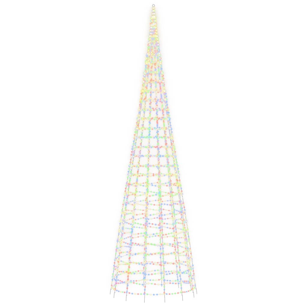 Led-Kerstboom Aan Vlaggenmast 3000 Leds Kleurrijk Multikleur