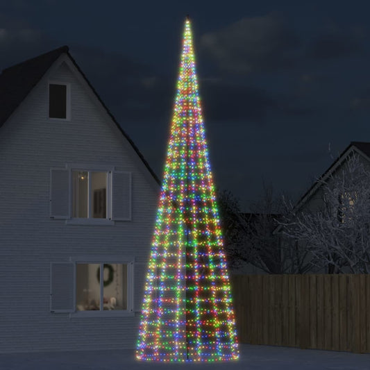 Led-Kerstboom Aan Vlaggenmast 3000 Leds Kleurrijk Multikleur