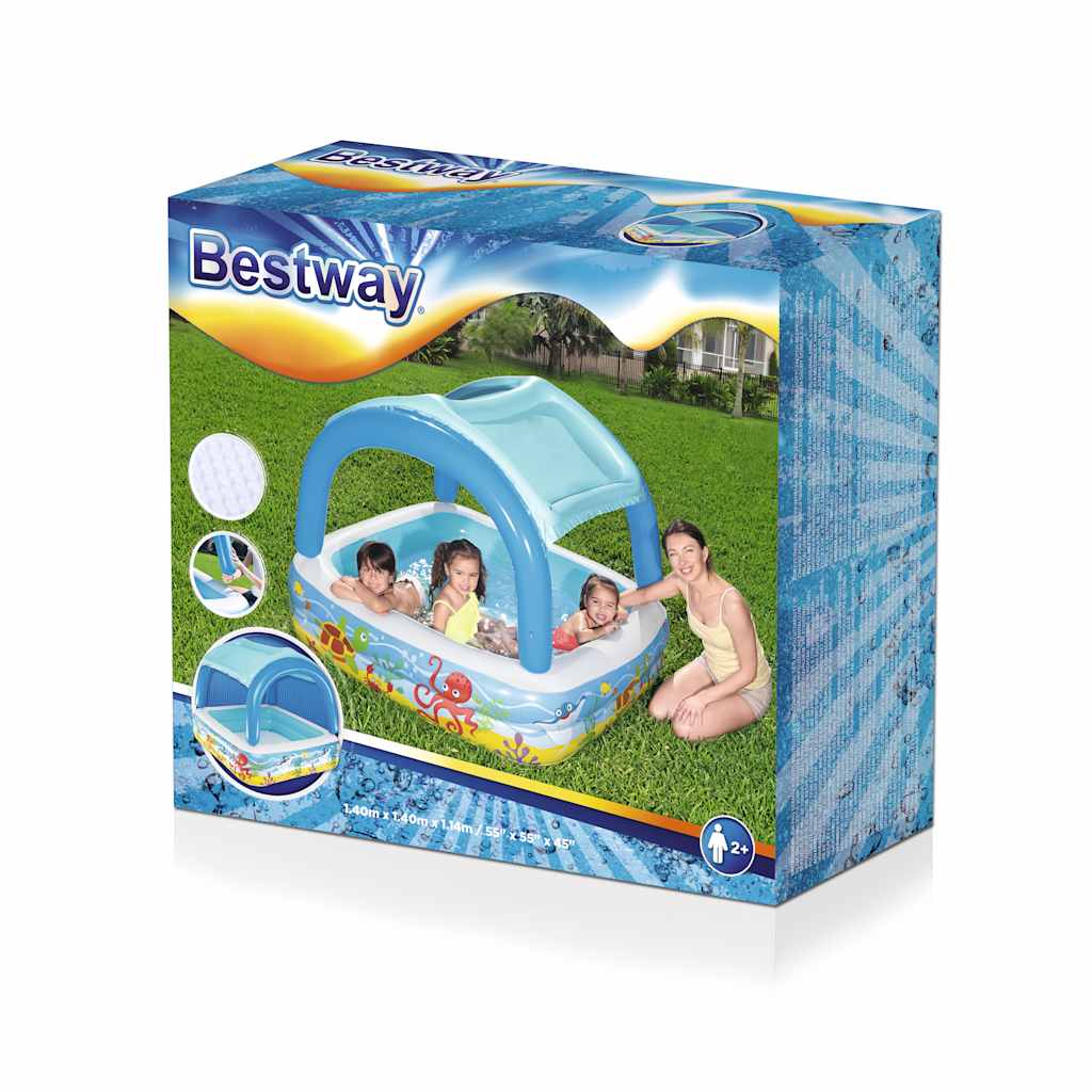 Bestway Speelzwembad Met Overkapping 140X140X114 Cm Blauw 52192