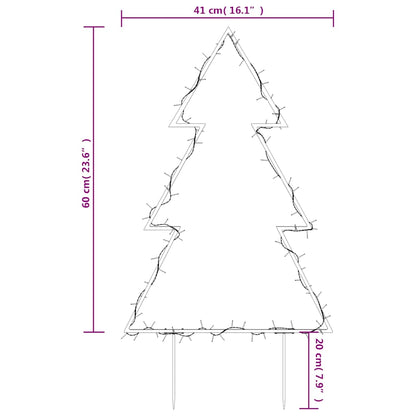 Kerstverlichting Kerstboom Met Grondpinnen 80 Led's 60 Cm Wit