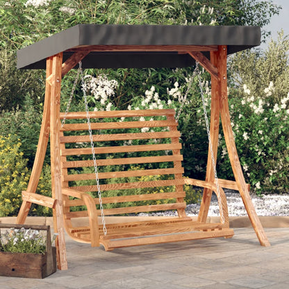 Schommelbank Met Luifel Vurenhout Met Teak Afwerking