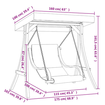 Schommelstoel Met Kussen En Luifel Massief Vurenhout