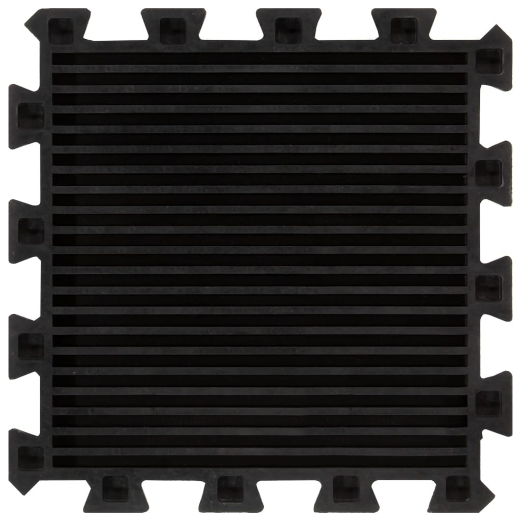 Rubbertegels 16 St 16 Mm 30X30 Cm Zwart