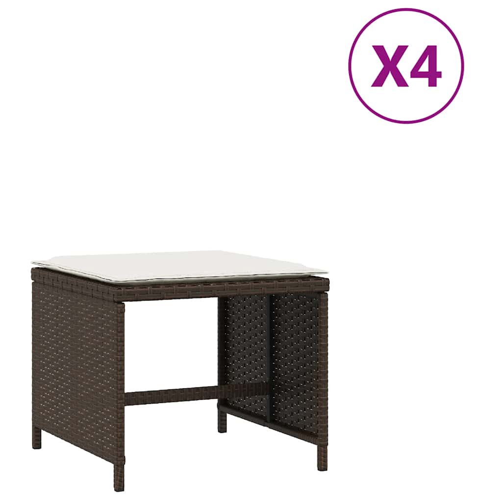 Tuinkrukken Met Kussens 41X41X36 Cm Poly Rattan