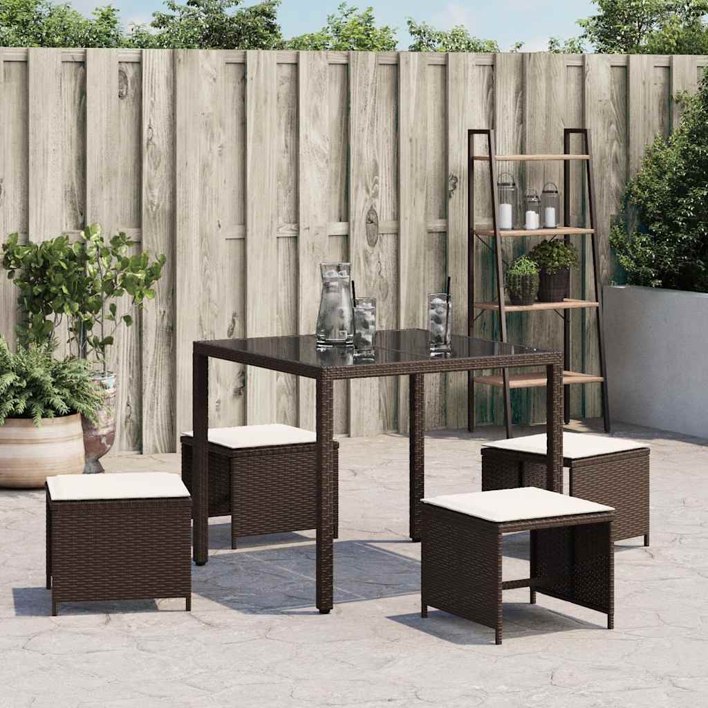 Tuinkrukken Met Kussens 41X41X36 Cm Poly Rattan