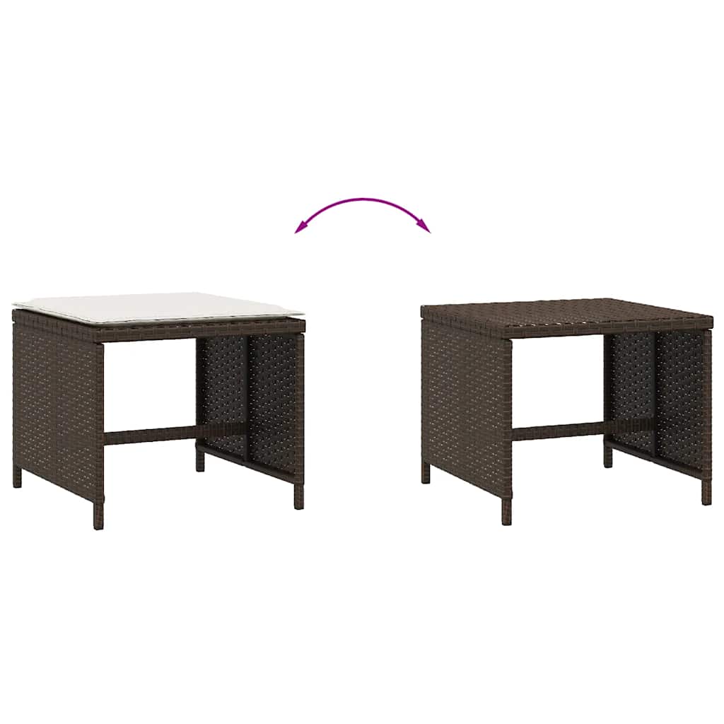 Tuinkrukken Met Kussens 41X41X36 Cm Poly Rattan