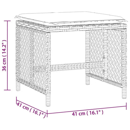 Tuinkrukken Kussens 41X41X36 Cm Poly Rattan